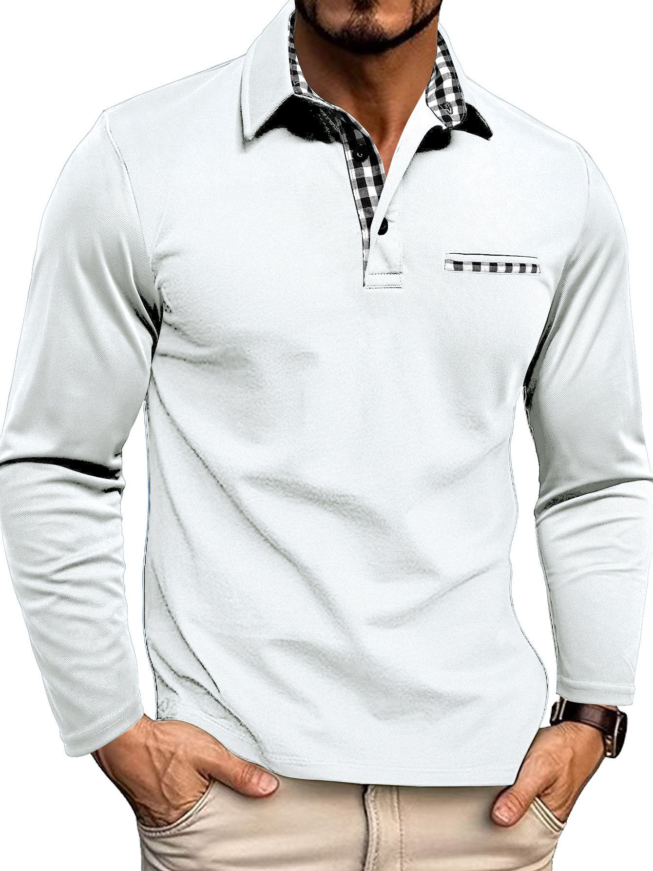 Polo Uomo Manica Lunga Stile Casual