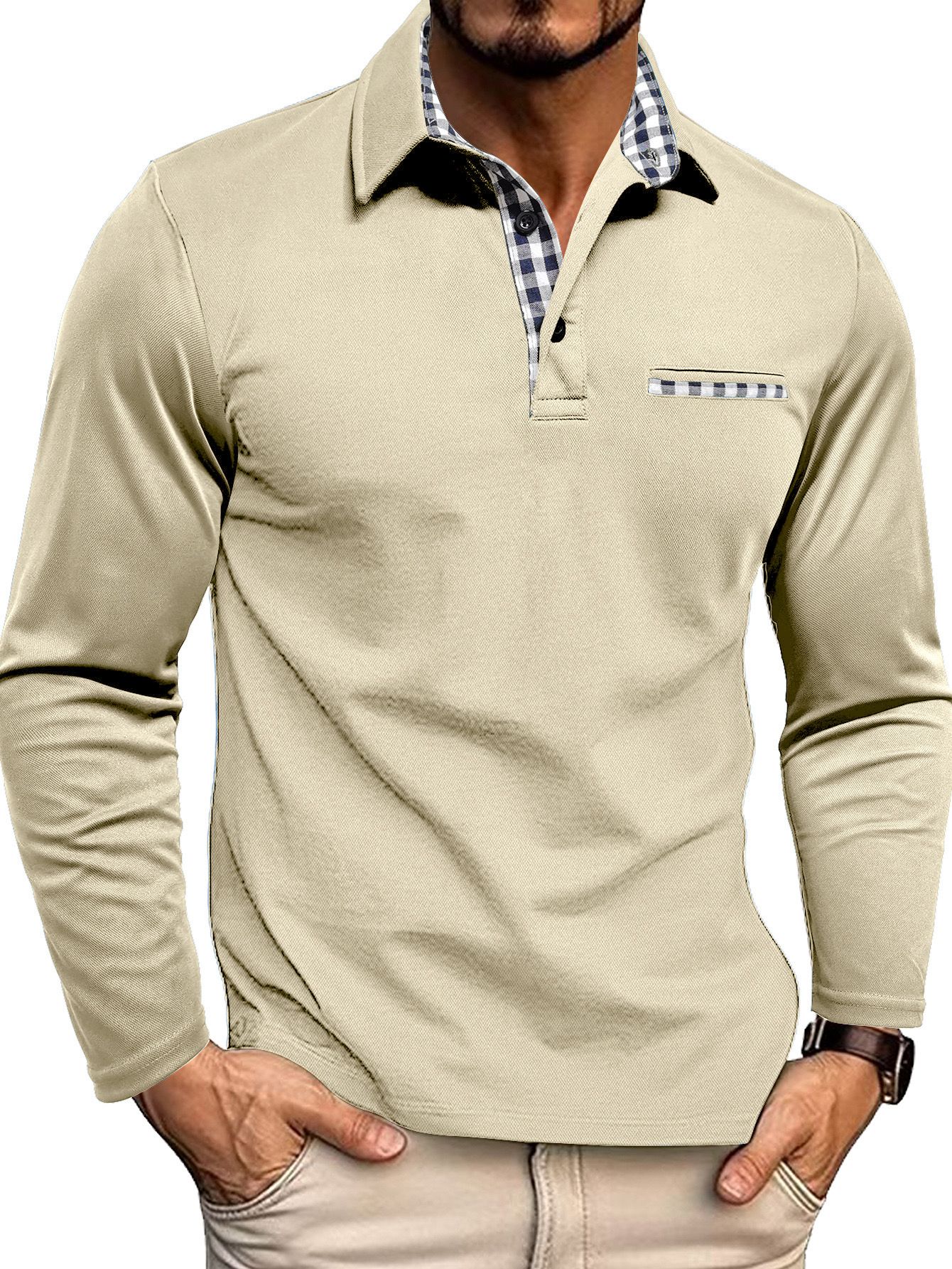 Polo Uomo Manica Lunga Stile Casual
