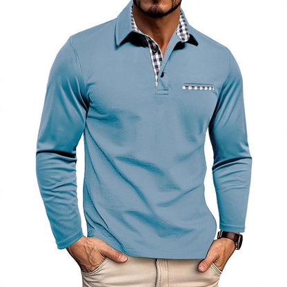 Polo Uomo Manica Lunga Stile Casual