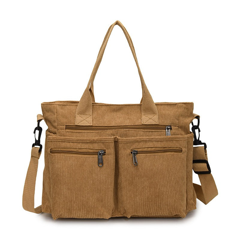 Borsa Tracolla Donna in Corda con Tasche con Zip