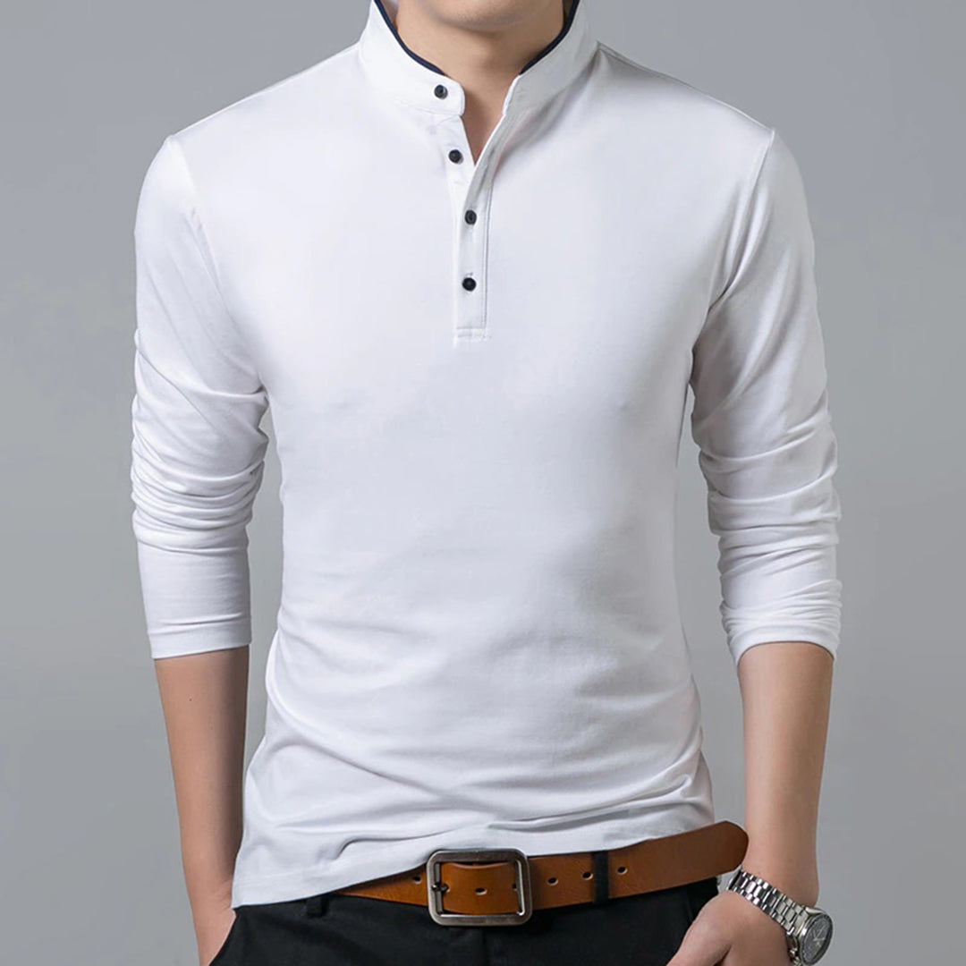 Camicia Uomo Manica Lunga con Bottoni Stile Casual