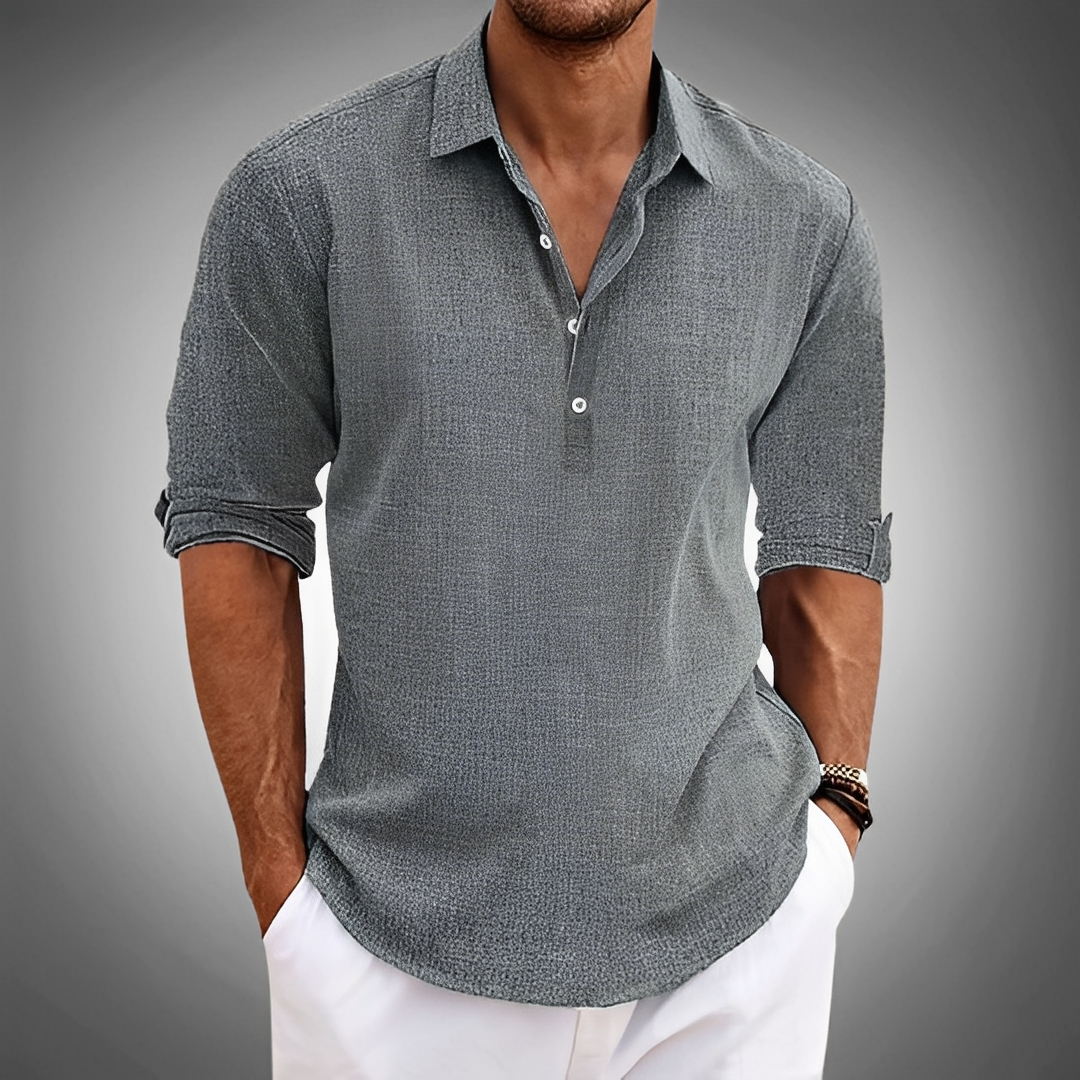 Camicia Uomo Classica Estiva Manica Lunga