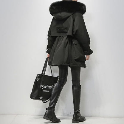 Parka Invernale Donna Imbottito con Colletto in Pelliccia Sintetica - Brentozzi