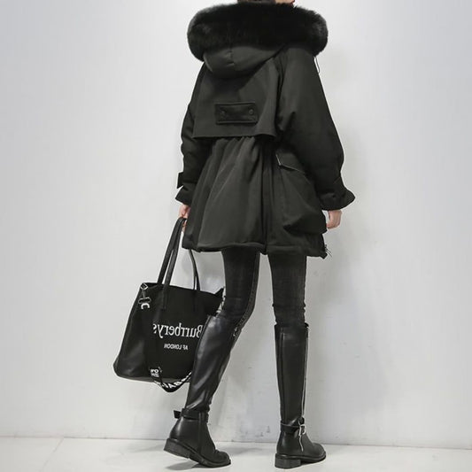 Parka Invernale Donna Imbottito con Colletto in Pelliccia Sintetica - Brentozzi