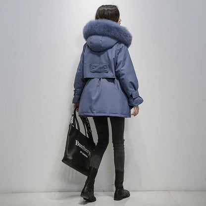 Parka Invernale Donna Imbottito con Colletto in Pelliccia Sintetica