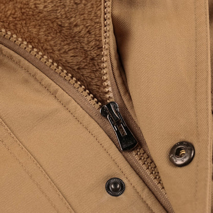 Giacca Uomo in Misto Cotone Imbottita Cappuccio Calda