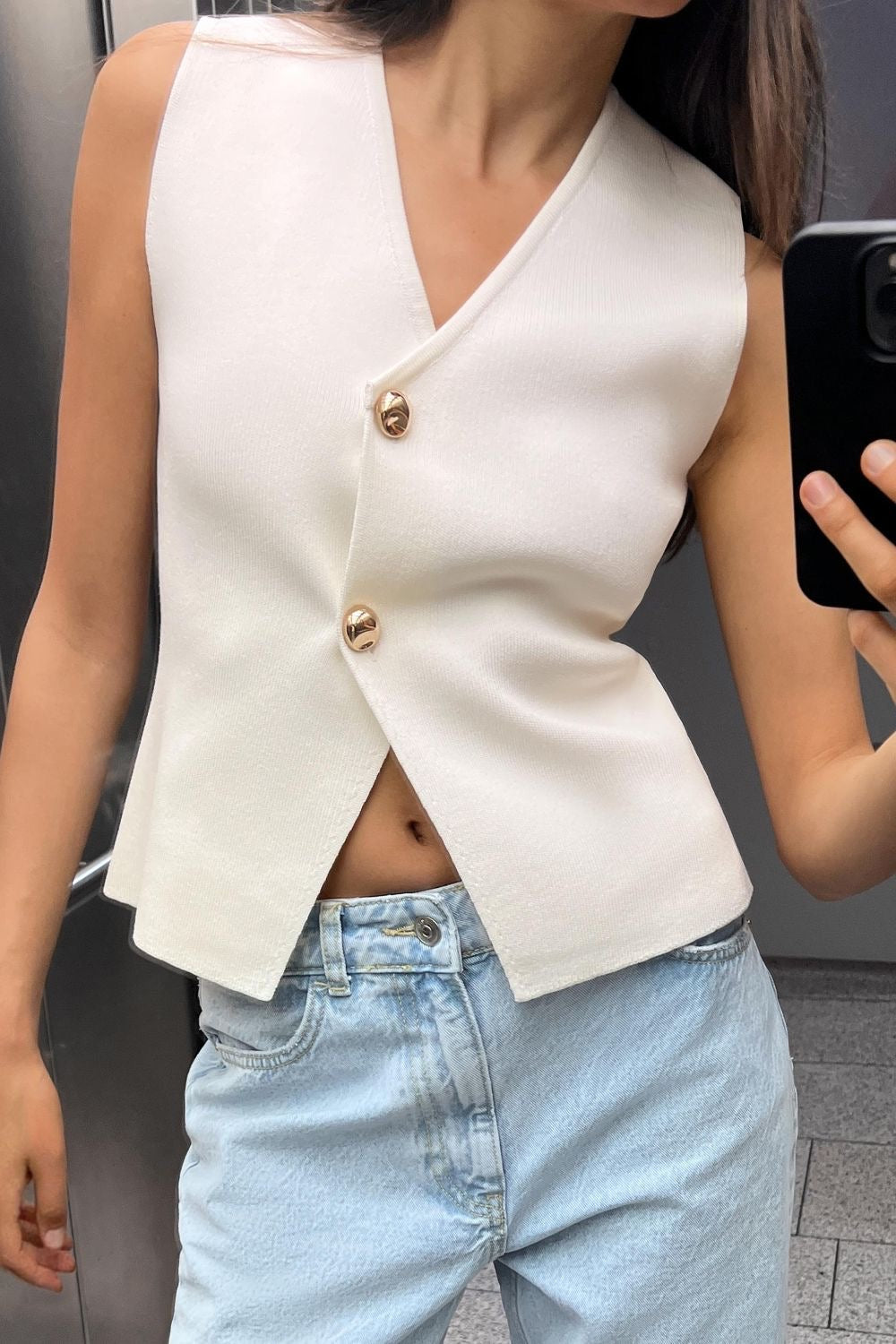 Donna Gilet Smanicato Scollo a V - Brentozzi