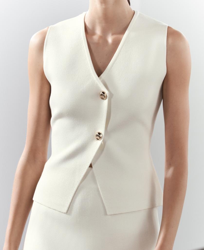 Donna Gilet Smanicato Scollo a V