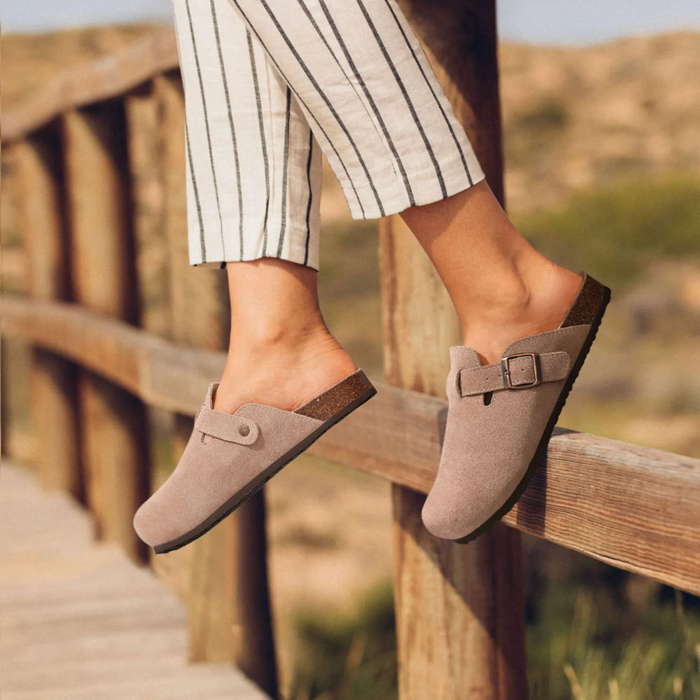 Sandali Donna in Suede Plantare Comfort Regolabile