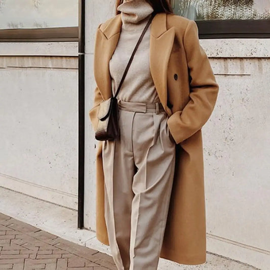 Cappotto Lungo Donna in Lana Taglio Coreano Elegante - Brentozzi
