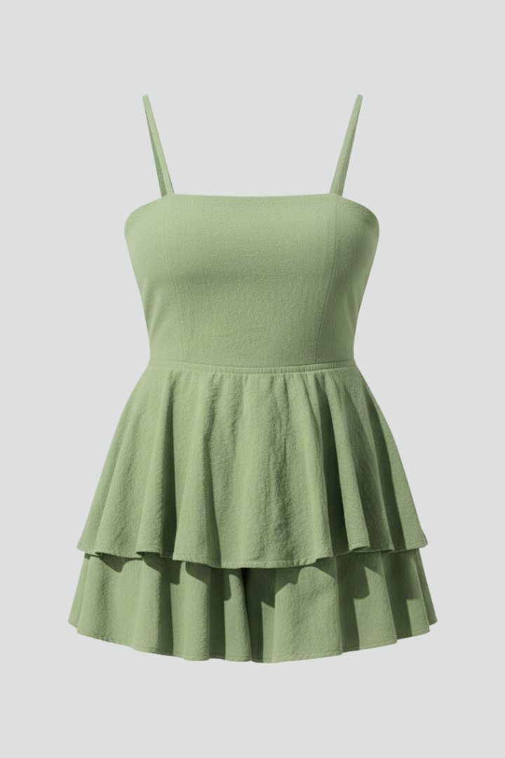 Abito Mini Donna con Spalline Sottili e Gonna Svasata - Brentozzi