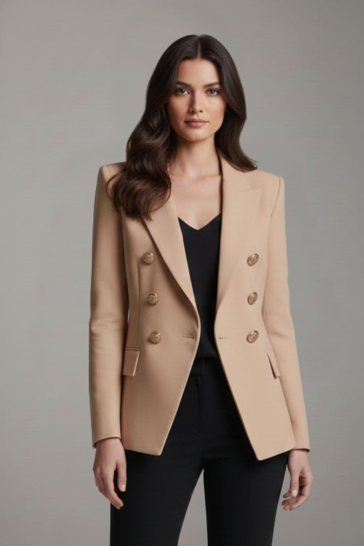Blazer Donna Doppiopetto con Bottoni Metallici Elegante