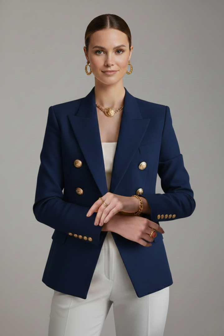 Blazer Donna Doppiopetto con Bottoni Metallici Elegante