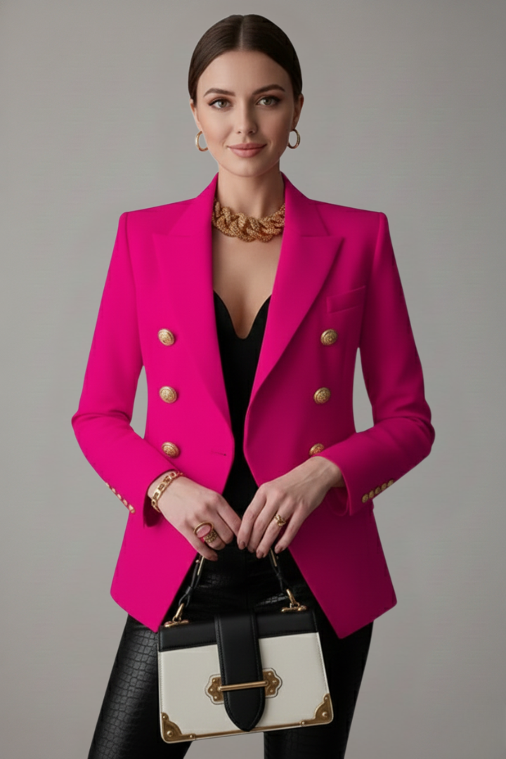 Blazer Donna Doppiopetto con Bottoni Metallici Elegante