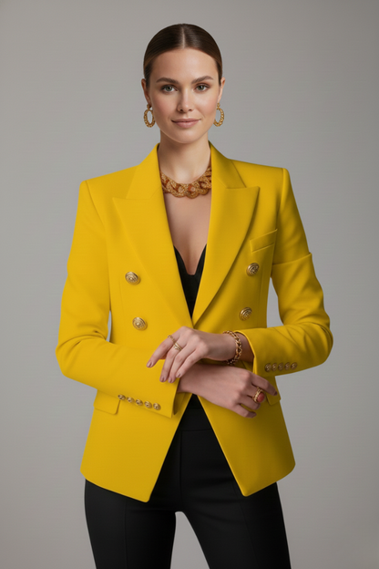 Blazer Donna Doppiopetto con Bottoni Metallici Elegante