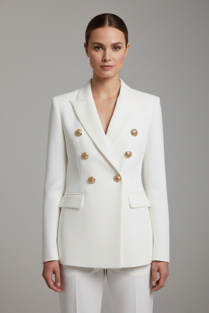Blazer Donna Doppiopetto con Bottoni Metallici Elegante