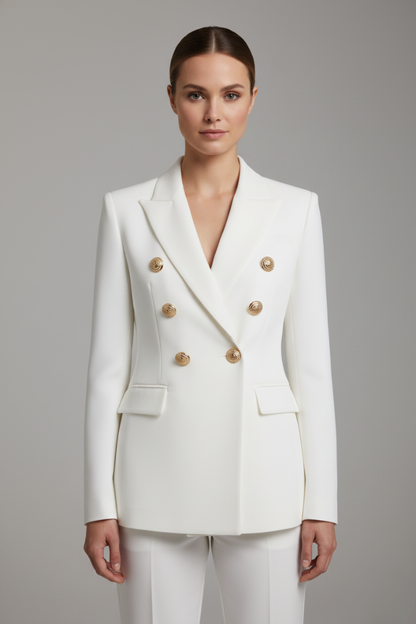 Blazer Donna Doppiopetto con Bottoni Metallici Elegante