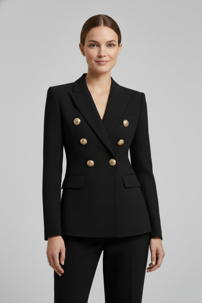 Blazer Donna Doppiopetto con Bottoni Metallici Elegante