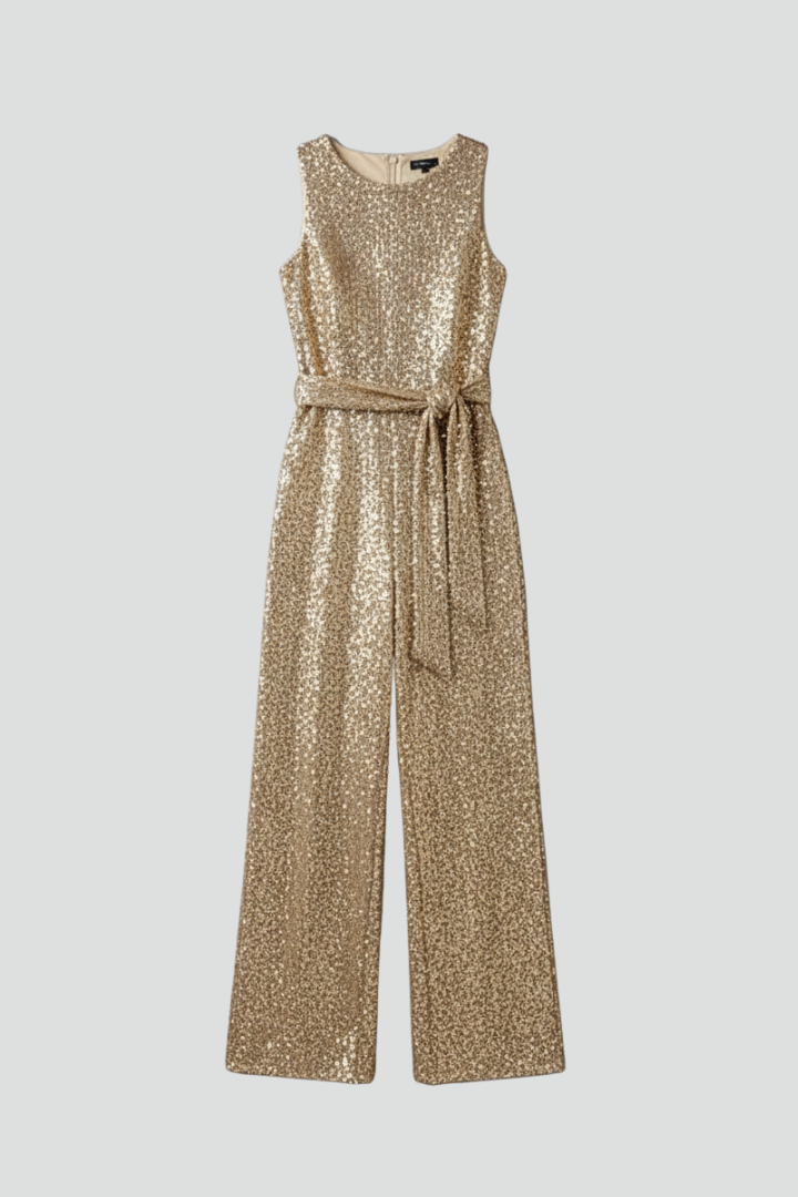 Tuta Donna Paillettes Gamba Dritta Elegante - Brentozzi
