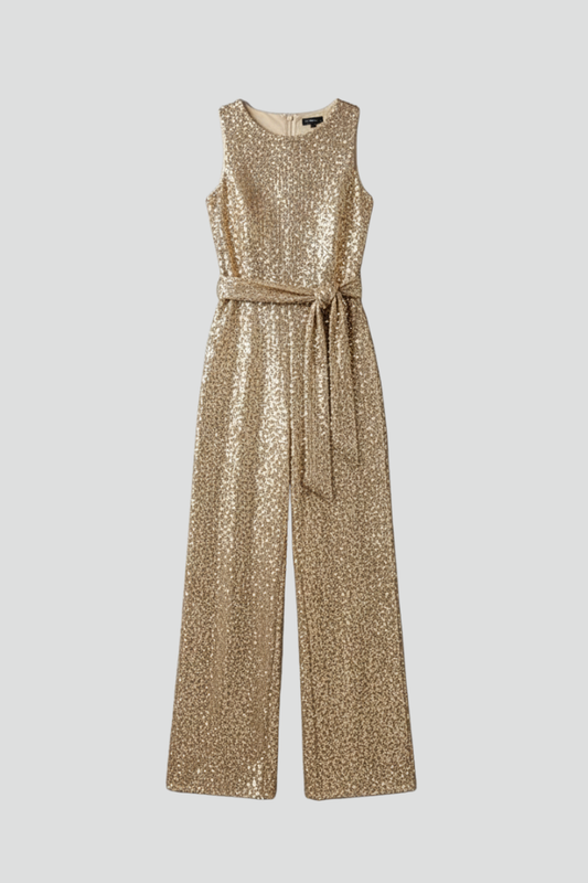 Tuta Donna Paillettes Gamba Dritta Elegante - Brentozzi