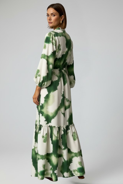 Abito Maxi Donna Scollo a V Manica Lunga