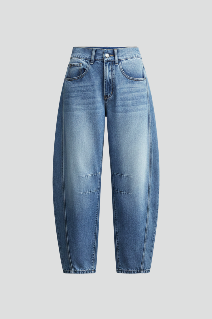 Jeans Donna Denim Casual Vita Media Chiusura Frontale - Brentozzi