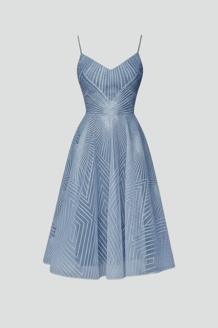 Abito Midi Donna A-Linea Spalline Sottili - Brentozzi