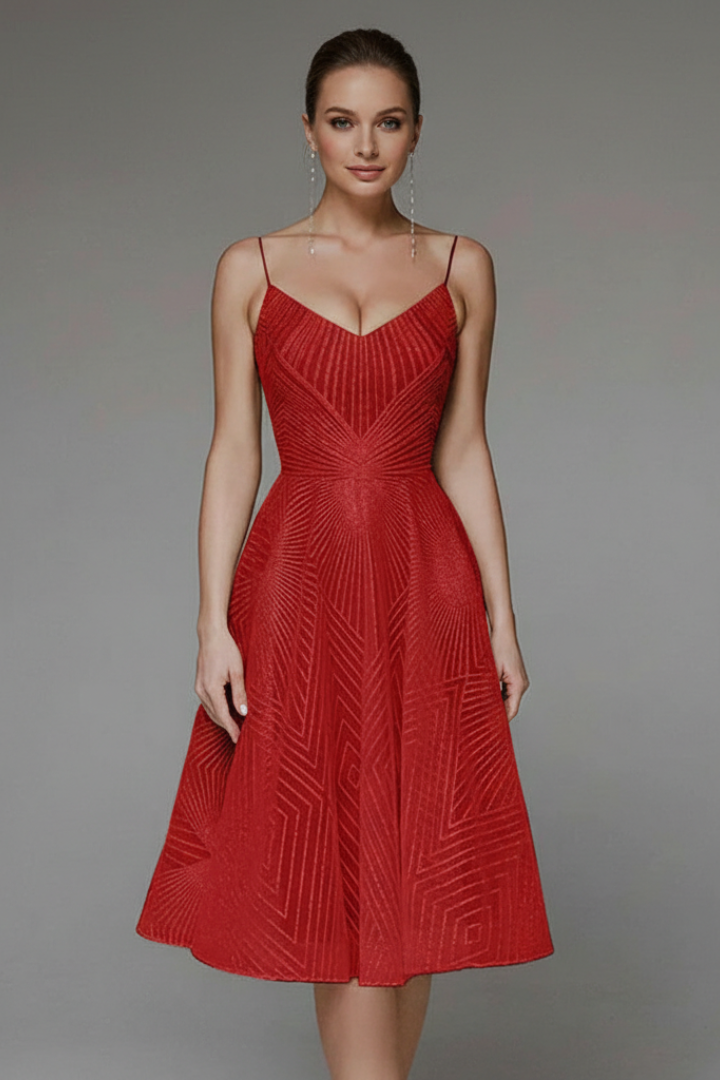 Abito Midi Donna A-Linea Spalline Sottili