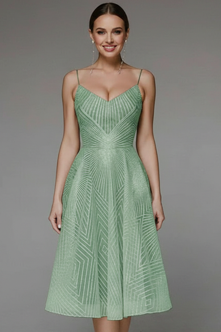 Abito Midi Donna A-Linea Spalline Sottili