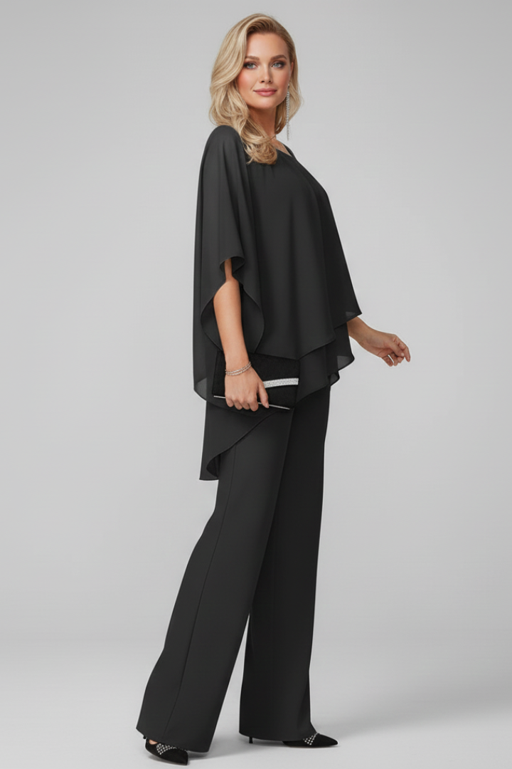 Tuta Donna Fluida Scollatura Spalle Scoperte Pantaloni Larghi