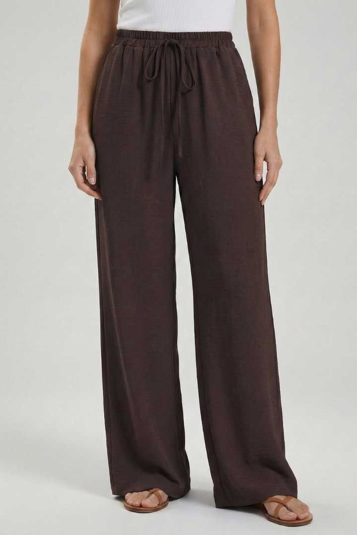 Pantaloni Palazzo Donna con Coulisse e Tasche Laterali