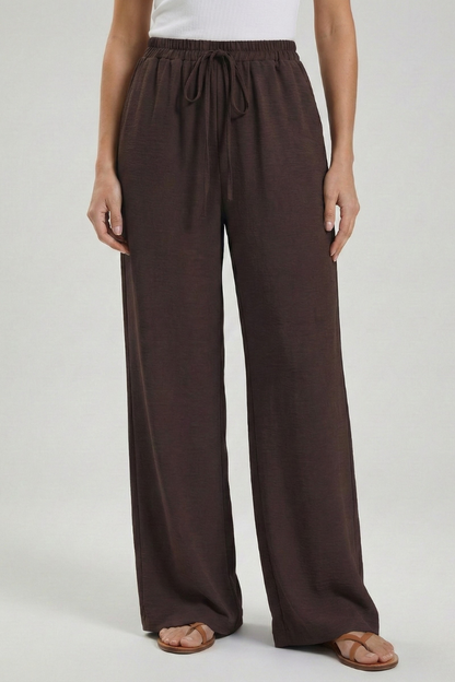 Pantaloni Palazzo Donna con Coulisse e Tasche Laterali