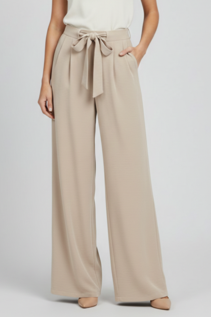 Pantaloni Palazzo Donna Vita Regolabile Taglio Largo