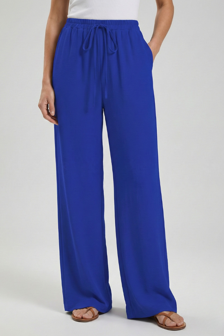 Pantaloni Palazzo Donna con Coulisse e Tasche Laterali