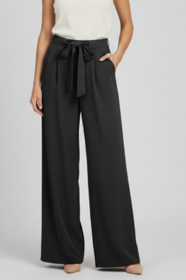Pantaloni Palazzo Donna Vita Regolabile Taglio Largo