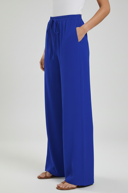 Pantaloni Palazzo Donna con Coulisse e Tasche Laterali
