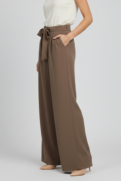 Pantaloni Palazzo Donna Vita Regolabile Taglio Largo
