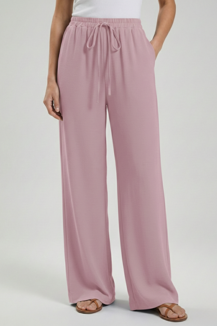 Pantaloni Palazzo Donna con Coulisse e Tasche Laterali