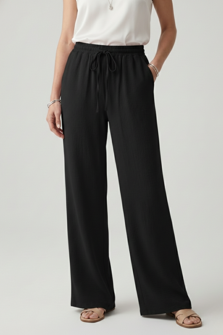 Pantaloni Palazzo Donna con Coulisse e Tasche Laterali Comodi