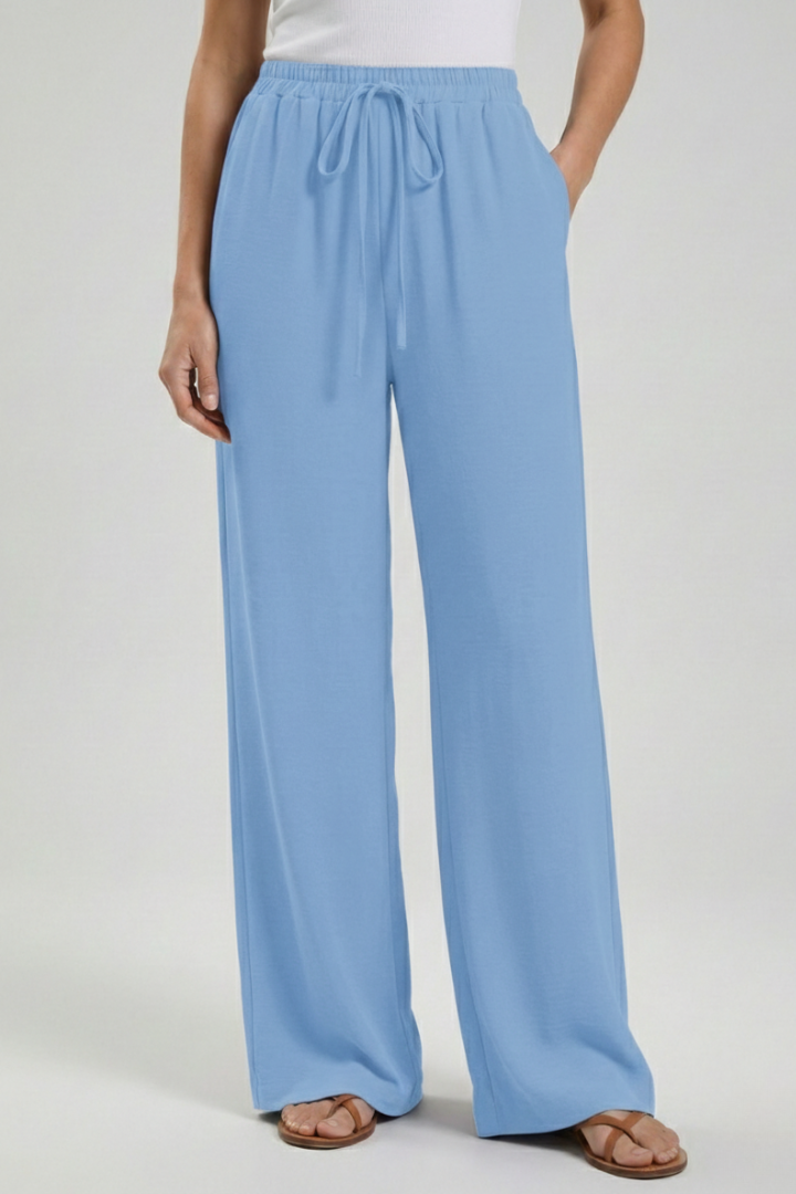 Pantaloni Palazzo Donna con Coulisse e Tasche Laterali