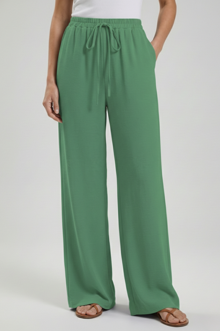 Pantaloni Palazzo Donna con Coulisse e Tasche Laterali