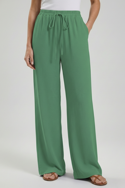 Pantaloni Palazzo Donna con Coulisse e Tasche Laterali