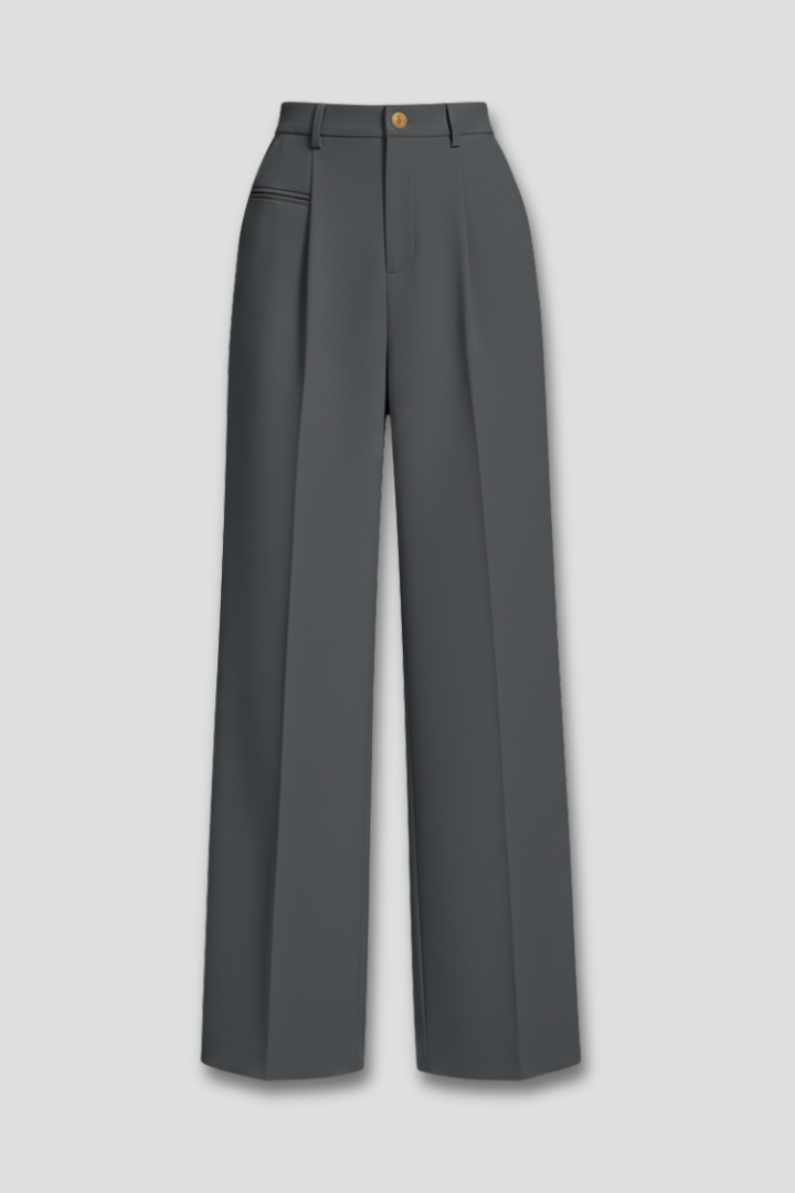 Pantaloni Palazzo Donna con Pieghe Frontali e Tasche Posteriori - Brentozzi