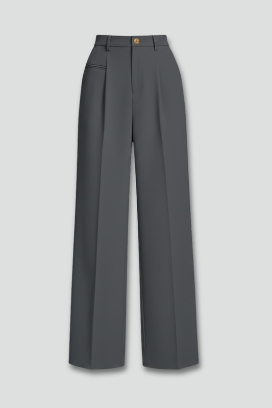 Pantaloni Palazzo Donna con Pieghe Frontali e Tasche Posteriori - Brentozzi