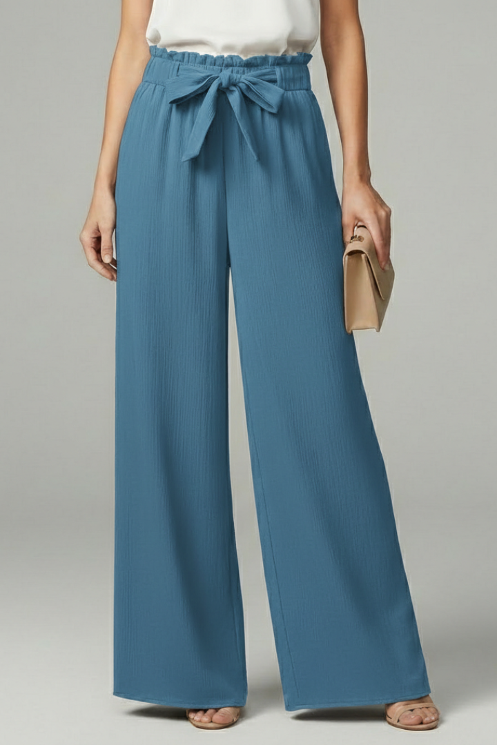Pantaloni Palazzo Donna con Cintura e Taglio Largo