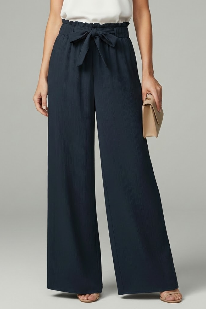 Pantaloni Palazzo Donna con Cintura e Taglio Largo