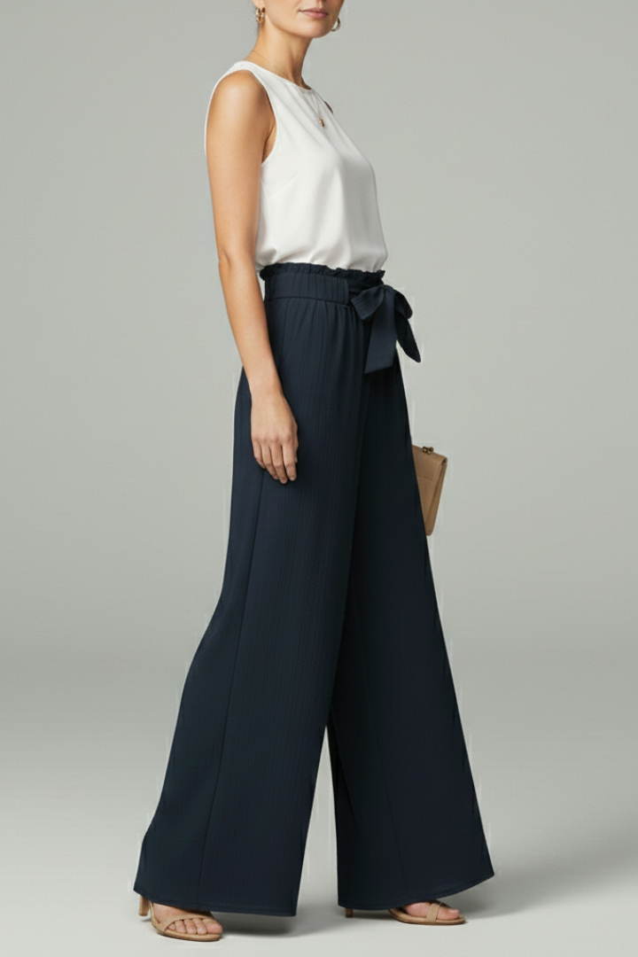Pantaloni Palazzo Donna con Cintura e Taglio Largo