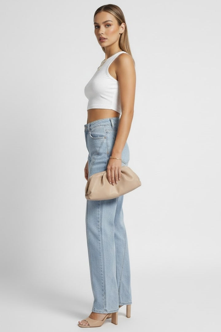 Jeans Donna Classici Vita Alta Taglio Dritto