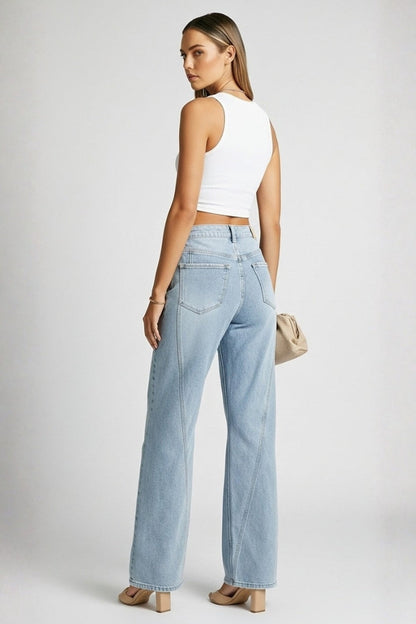 Jeans Donna Classici Vita Alta Taglio Dritto