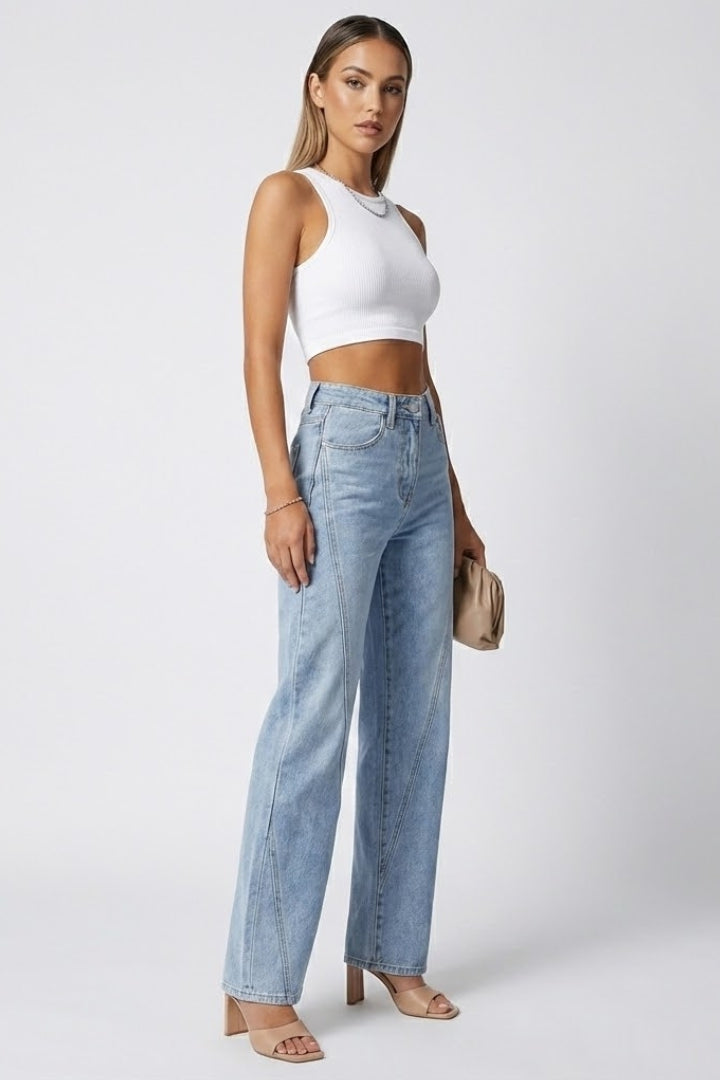 Jeans Donna Classici Vita Alta Taglio Dritto